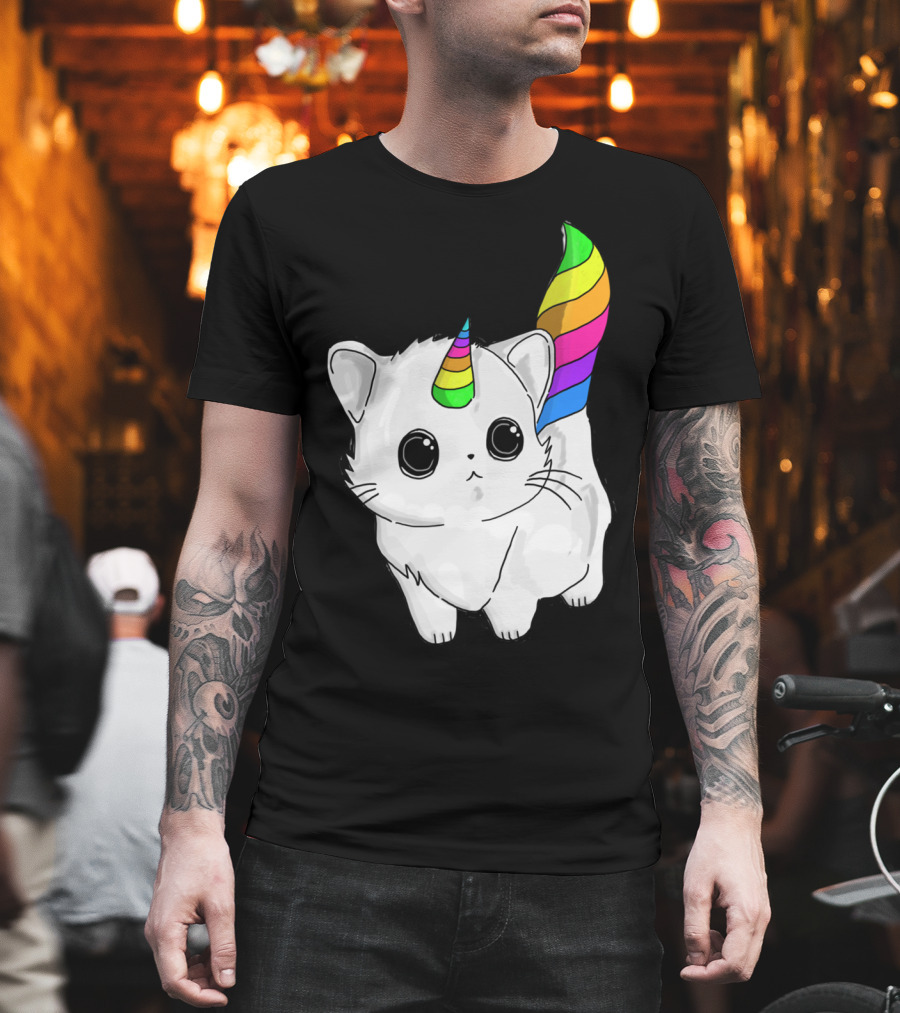 Caticorn Unicorn Rainbow Cat for Girls Boys Adults T-Shirt