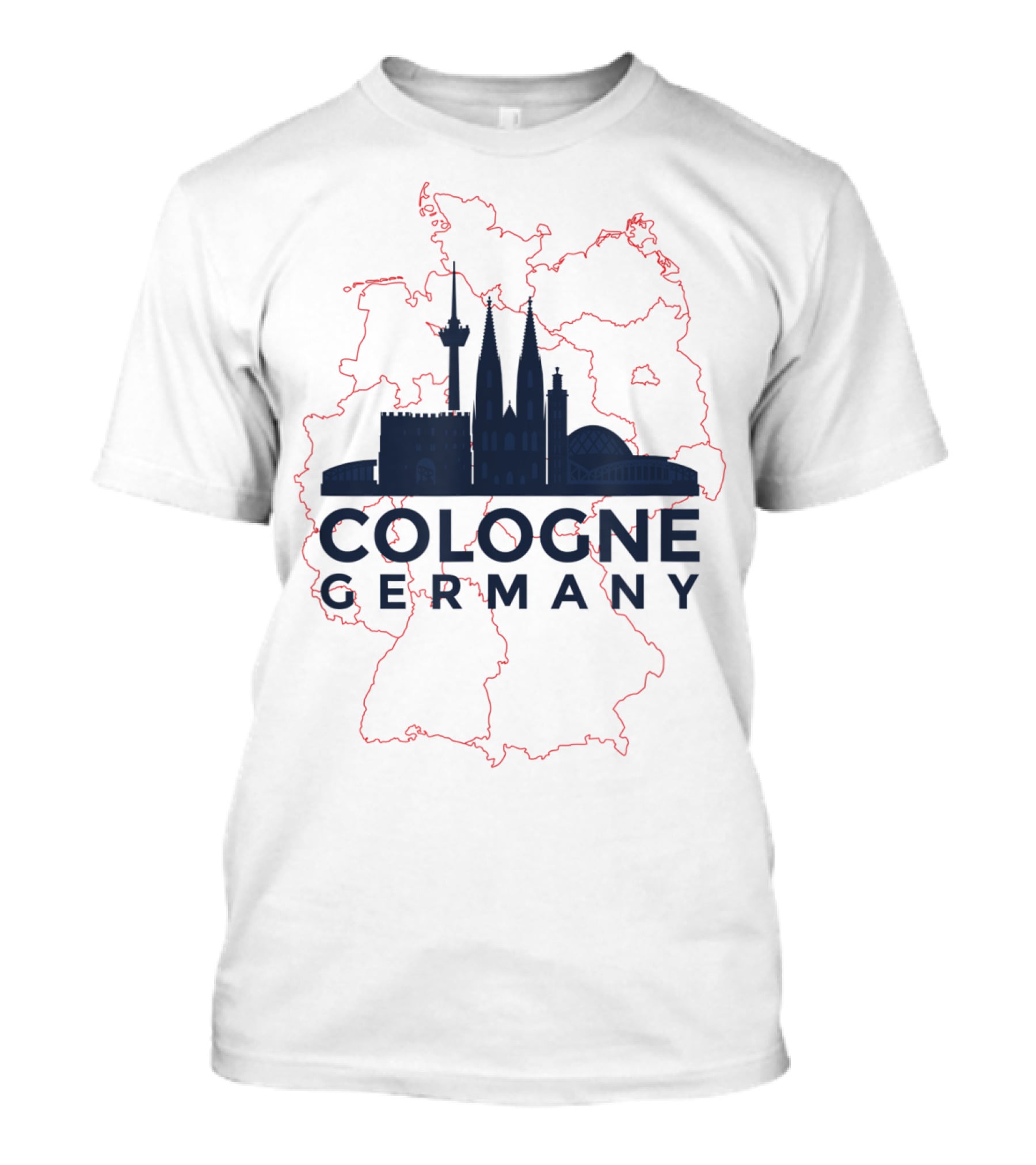 Cologne Germany Koln Skyline And Map Souvenir T-Shirt