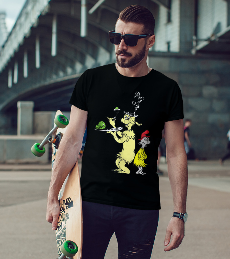 Dr Seuss Sam I Am With Green Eggs And Ham Iconic Characters T-Shirt