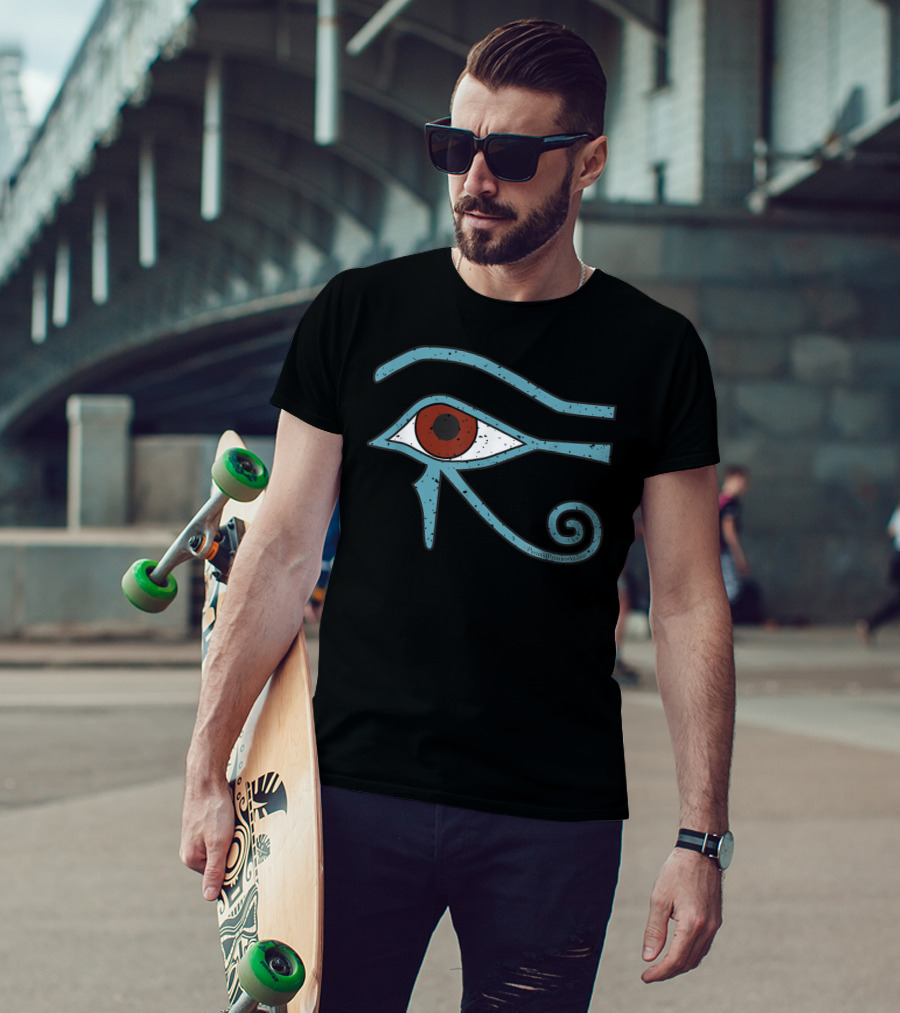 Eye Of Horus Pyramid Textworks Ancient Egyptian Symbol Of Protection T-Shirt