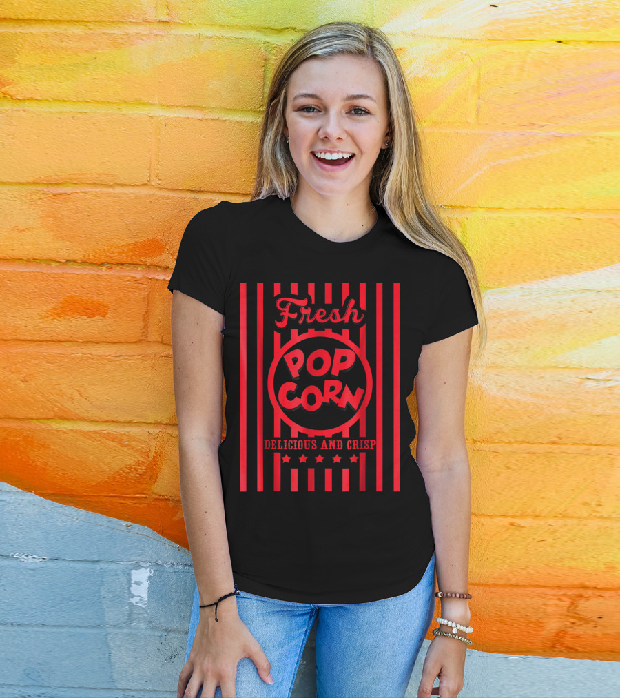 Fresh Popcorn Delicious And Crisp Costume Group Matching Famil T-Shirt