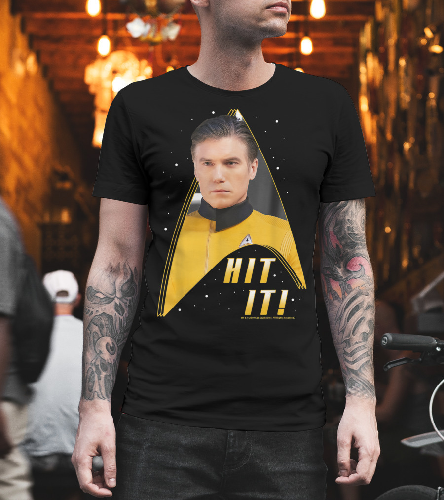 Star Trek Discovery Captain Pike Hit It Starfleet Delta Badge T-Shirt