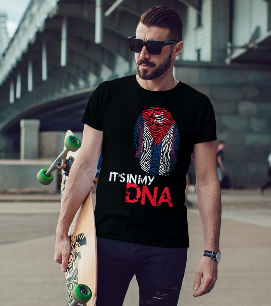 Cuba Baseball Cuban Flag It's In My DNA T-Shirt