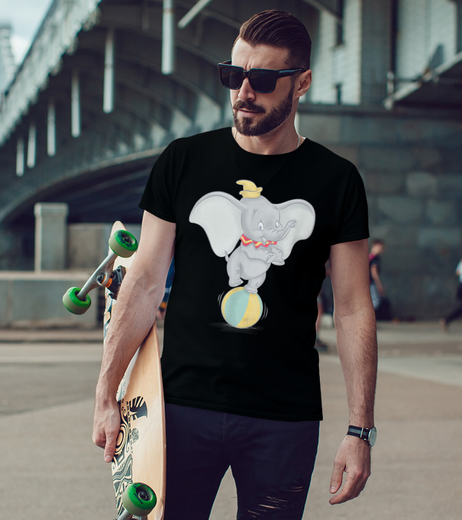 Disney Dumbo Balancing On Ball Watercolor T-Shirt