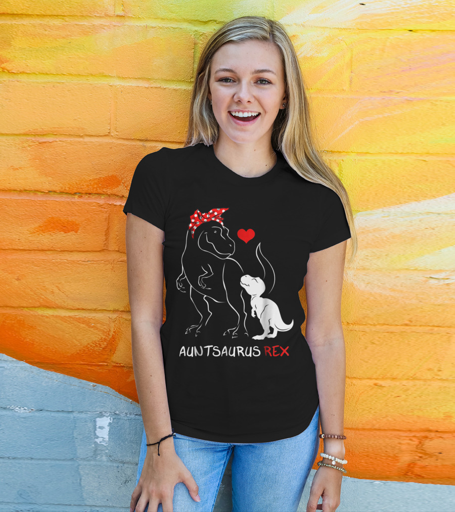 Auntsaurus Rex Dinosaur Family Love T-Shirt