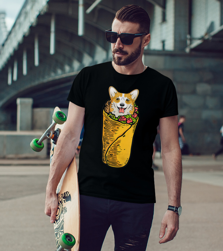 Cinco De Mayo Corgi In Burrito Mexican Food T-Shirt