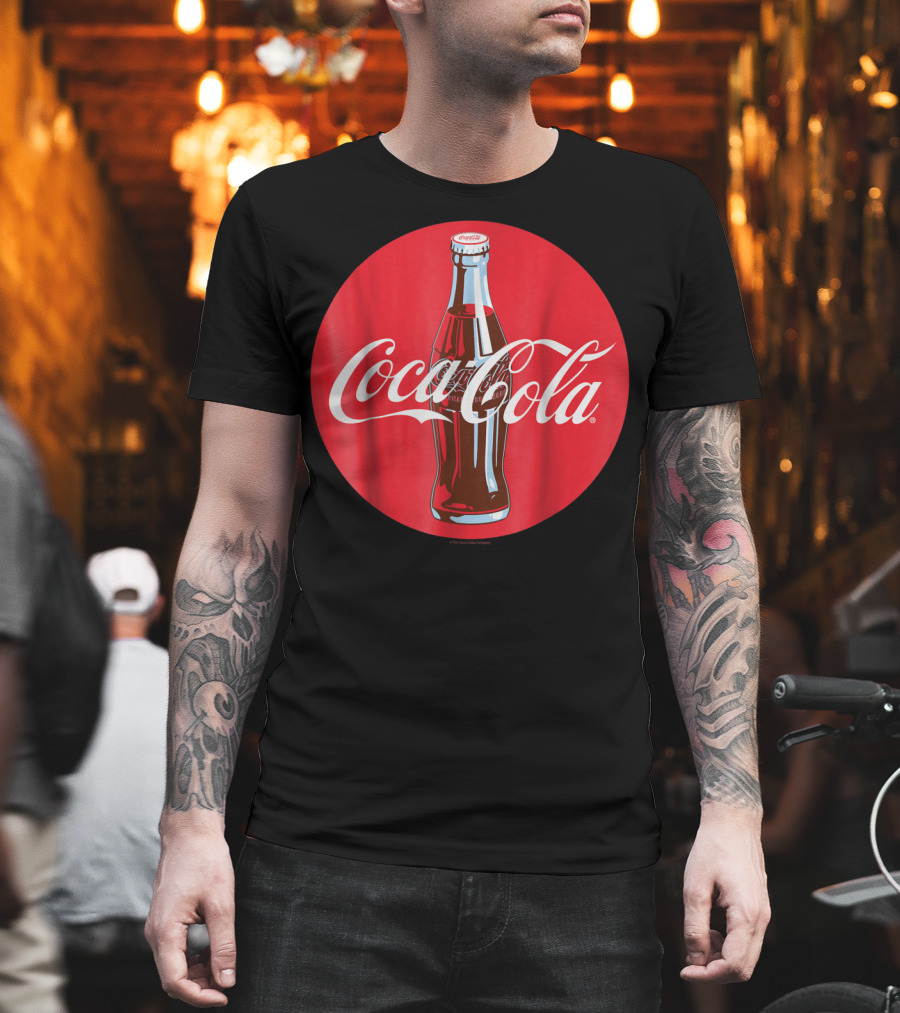 Coca Cola Classic Glass Bottle Red Circle T-Shirt