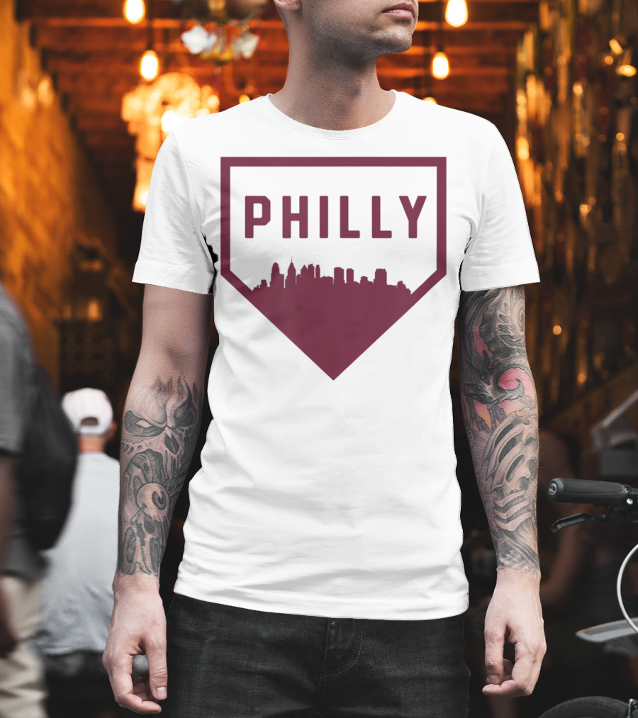 Philly Baseball Home Plate Skyline T-Shirt