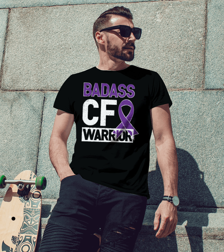 Badass Cf Warrior Cystic Fibrosis Awareness T-Shirt