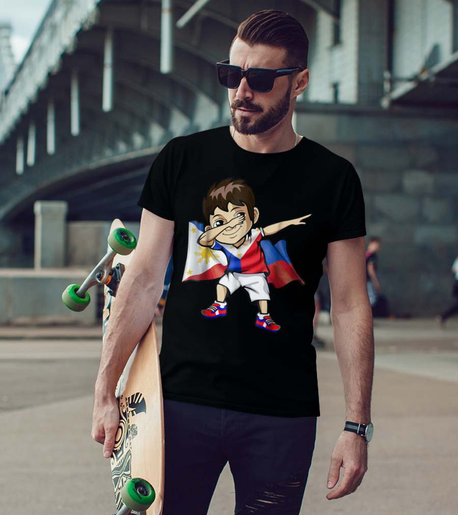 Dabbing Boy Philippine Flag Filipino Meme Jersey T-Shirt