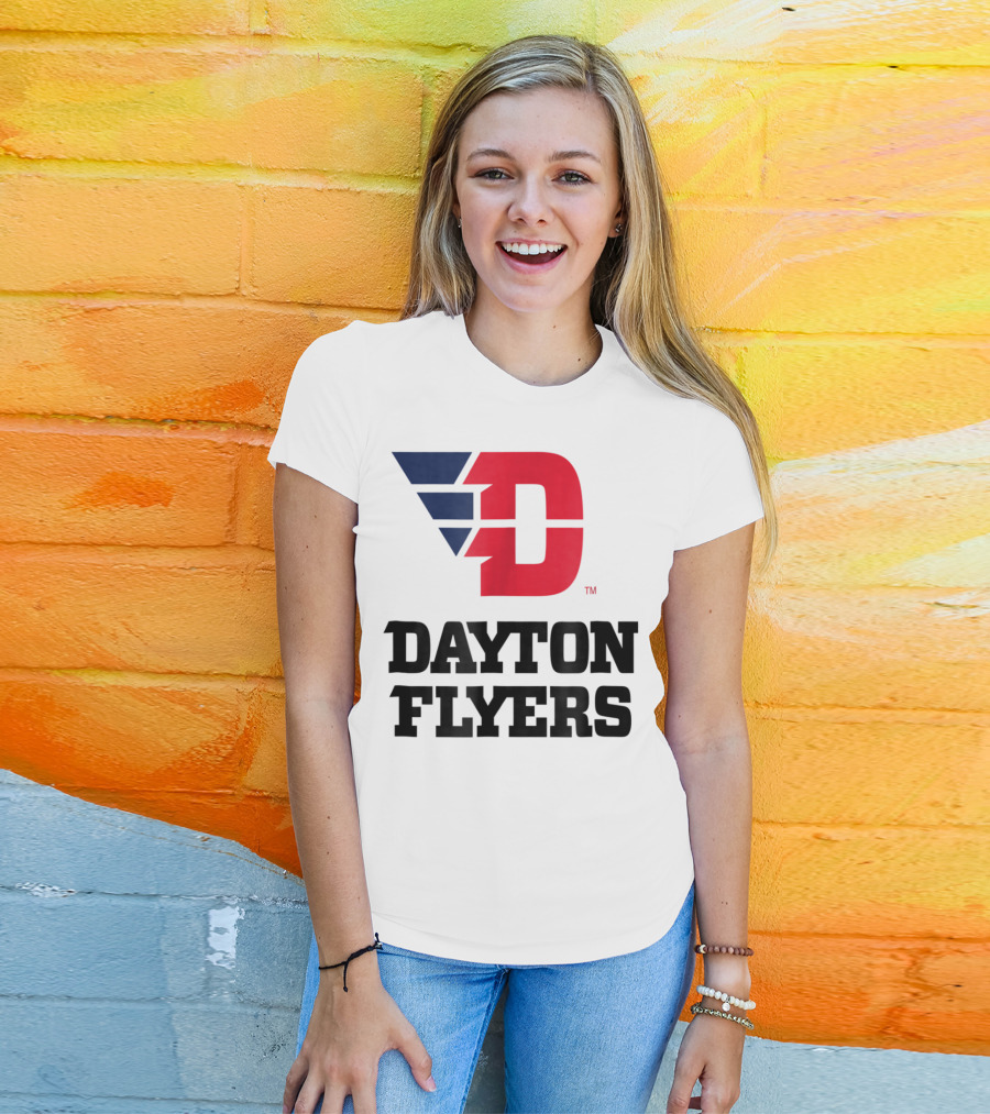 Dayton Flyers Logo University D Red Blue T-Shirt