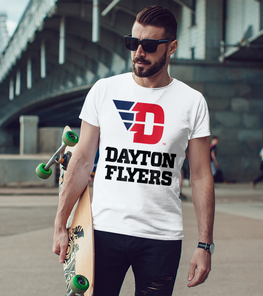 Dayton Flyers Logo University D Red Blue T-Shirt