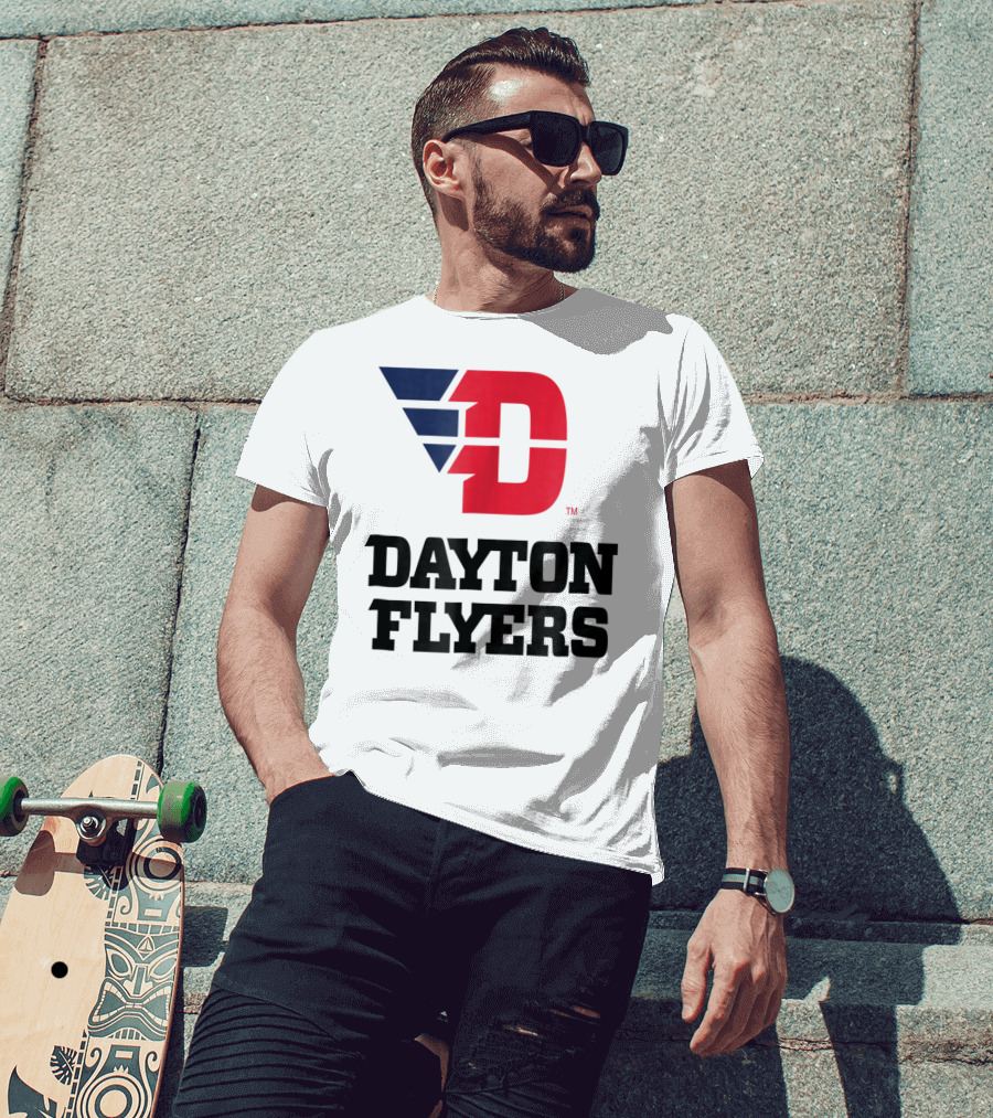 Dayton Flyers Logo University D Red Blue T-Shirt