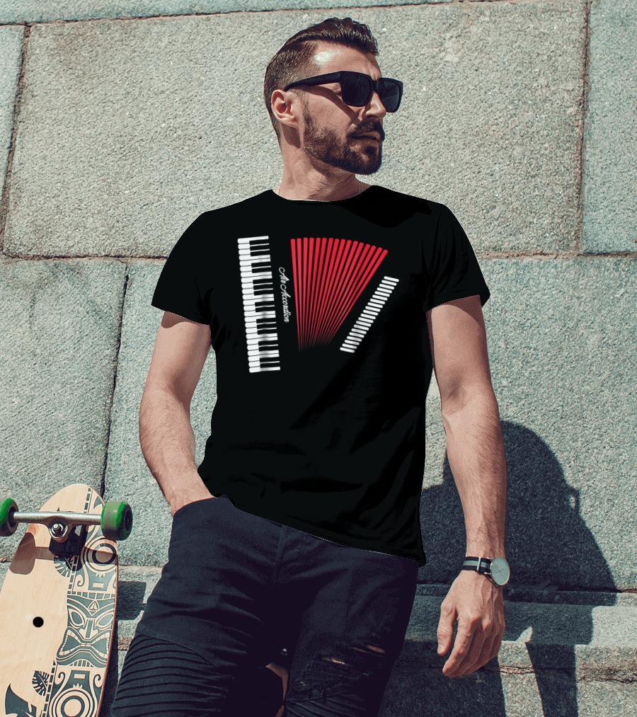 Air Accordion Funny Instrumental Player Music T-Shirt