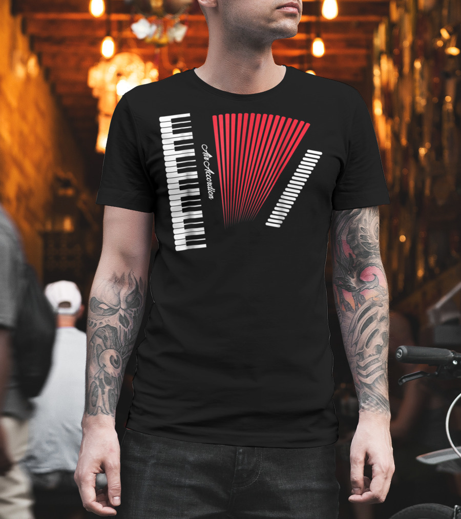 Air Accordion Funny Instrumental Player Music T-Shirt