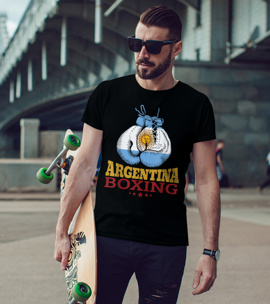 Argentina Boxing Gloves Flag Pride T-Shirt