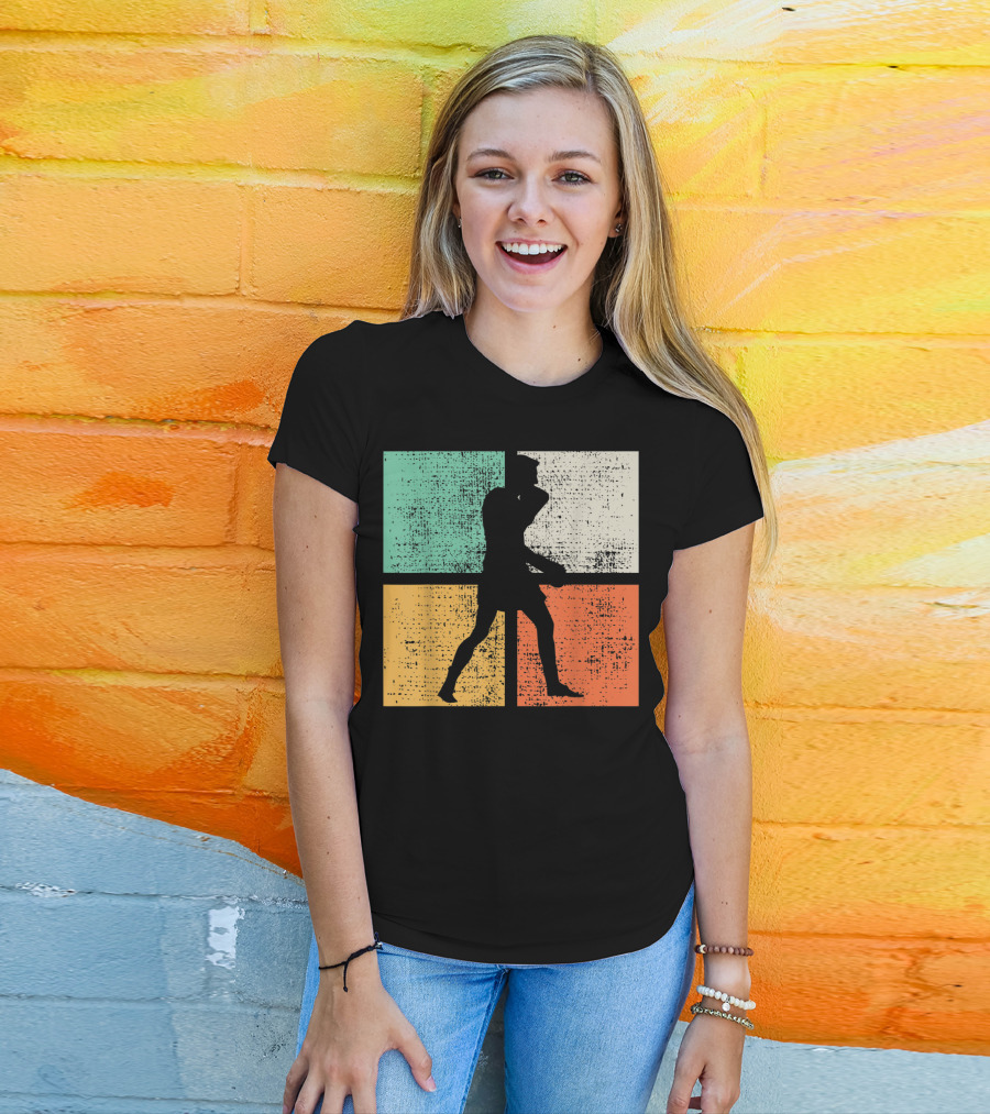 Boxing Boxer Vintage Box Club Silhouette Retro Blocks T-Shirt
