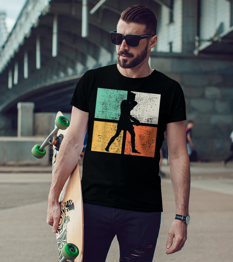 Boxing Boxer Vintage Box Club Silhouette Retro Blocks T-Shirt