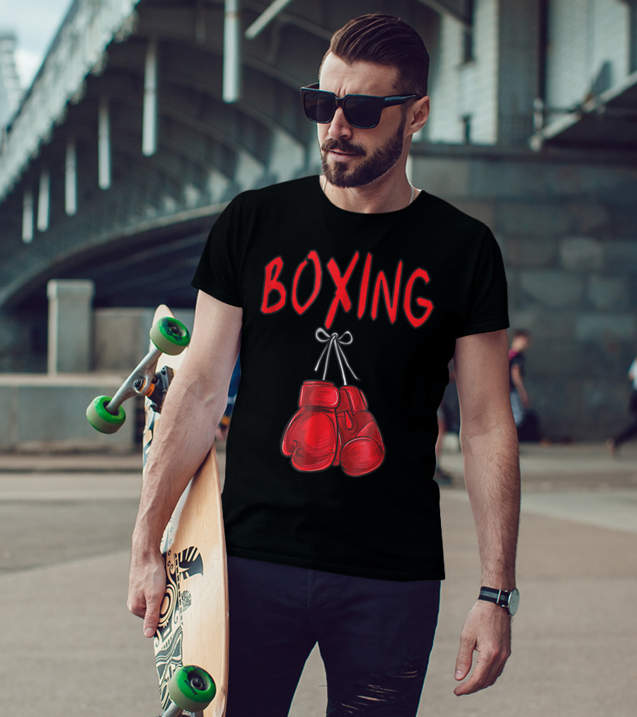 Boxing Red Gloves Training Gym Costume Boxer Iconic Red Gloves T-Shirt