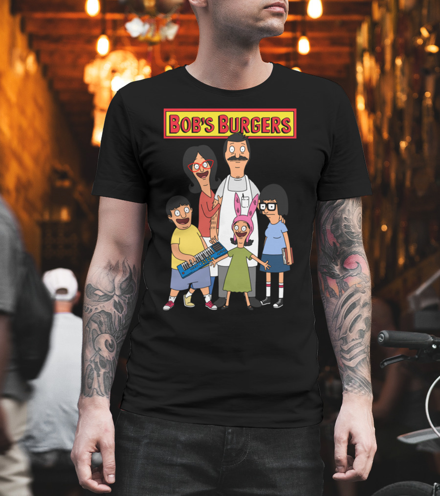 Bob's Burgers Animated Family Group with Bob Linda Tina Gene Louise T-Shirt