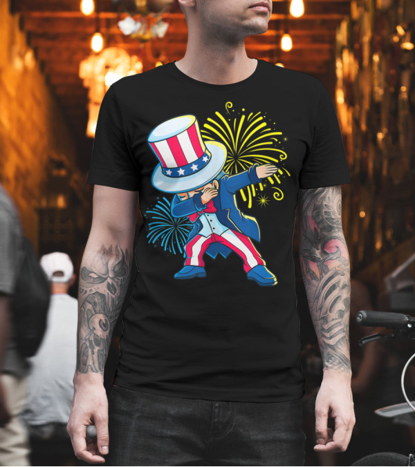 Uncle Sam Dabbing Fireworks 4th of July Patriotic Dance T-Shirt Uncle Sam Dabbing Fireworks 4th of July Patriotic Dance T-Shirt