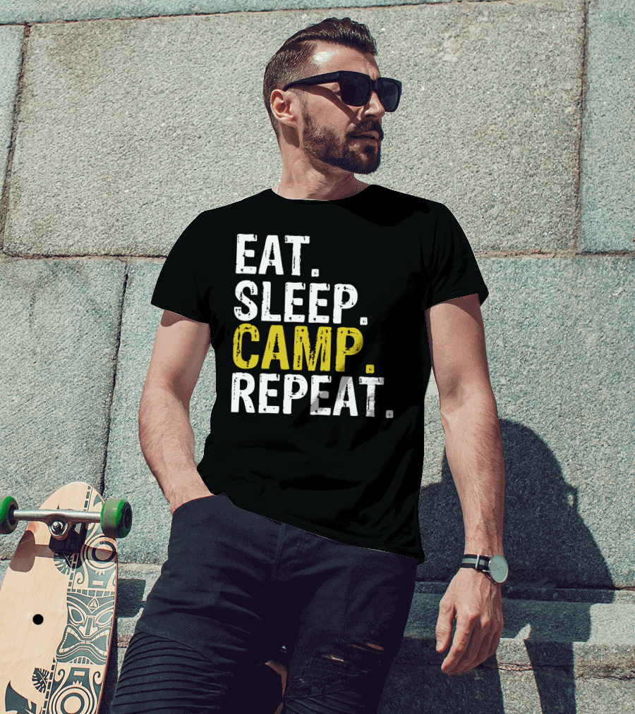 Eat Sleep Camp Repeat Camping T-Shirt