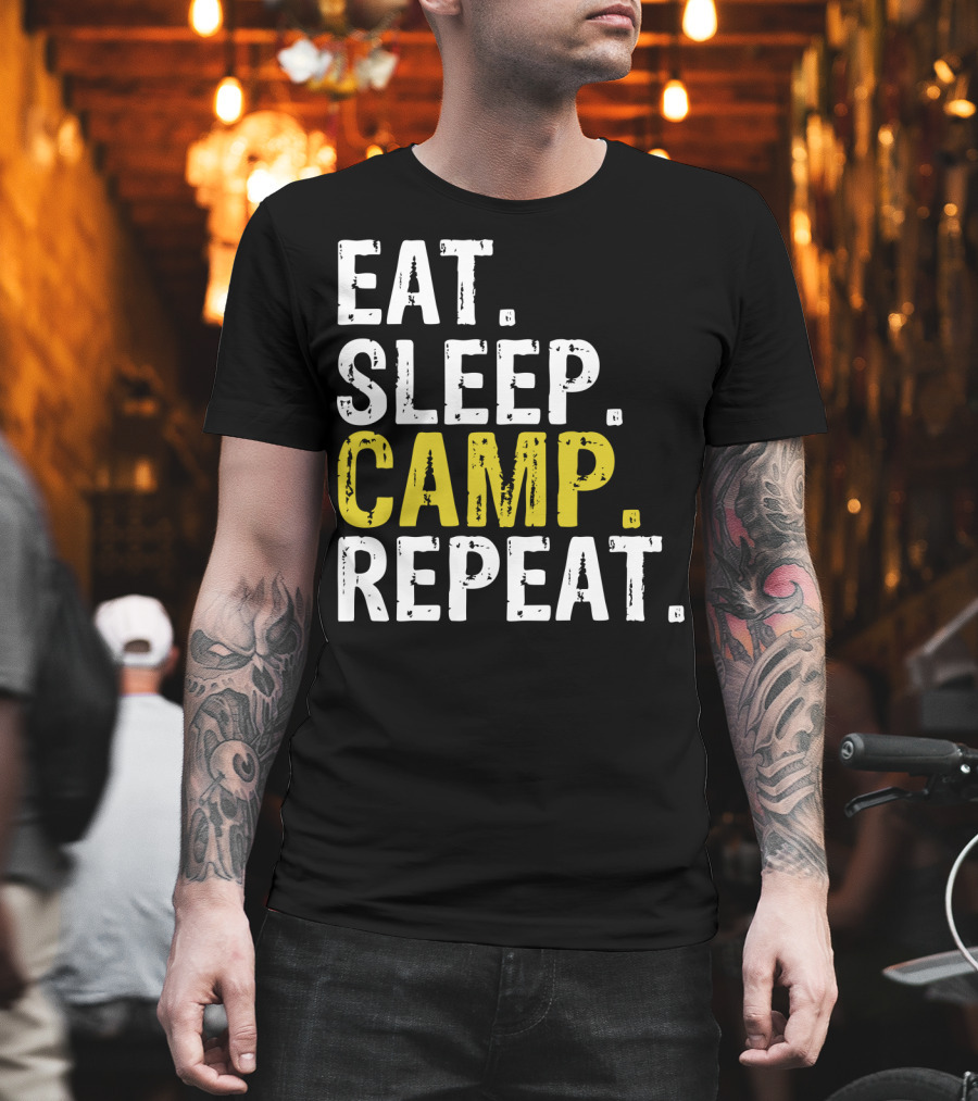 Eat Sleep Camp Repeat Camping T-Shirt