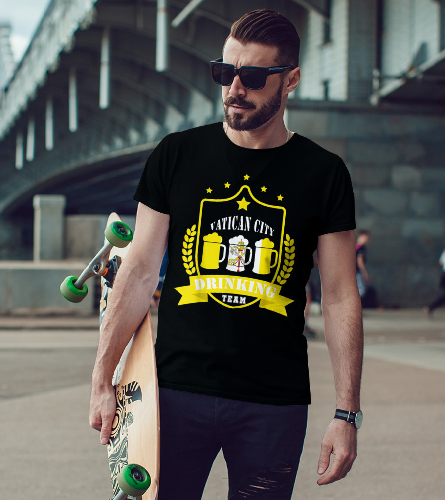 Vatican City Drinking Team Beer Crest Casual Teamwear T-Shirt