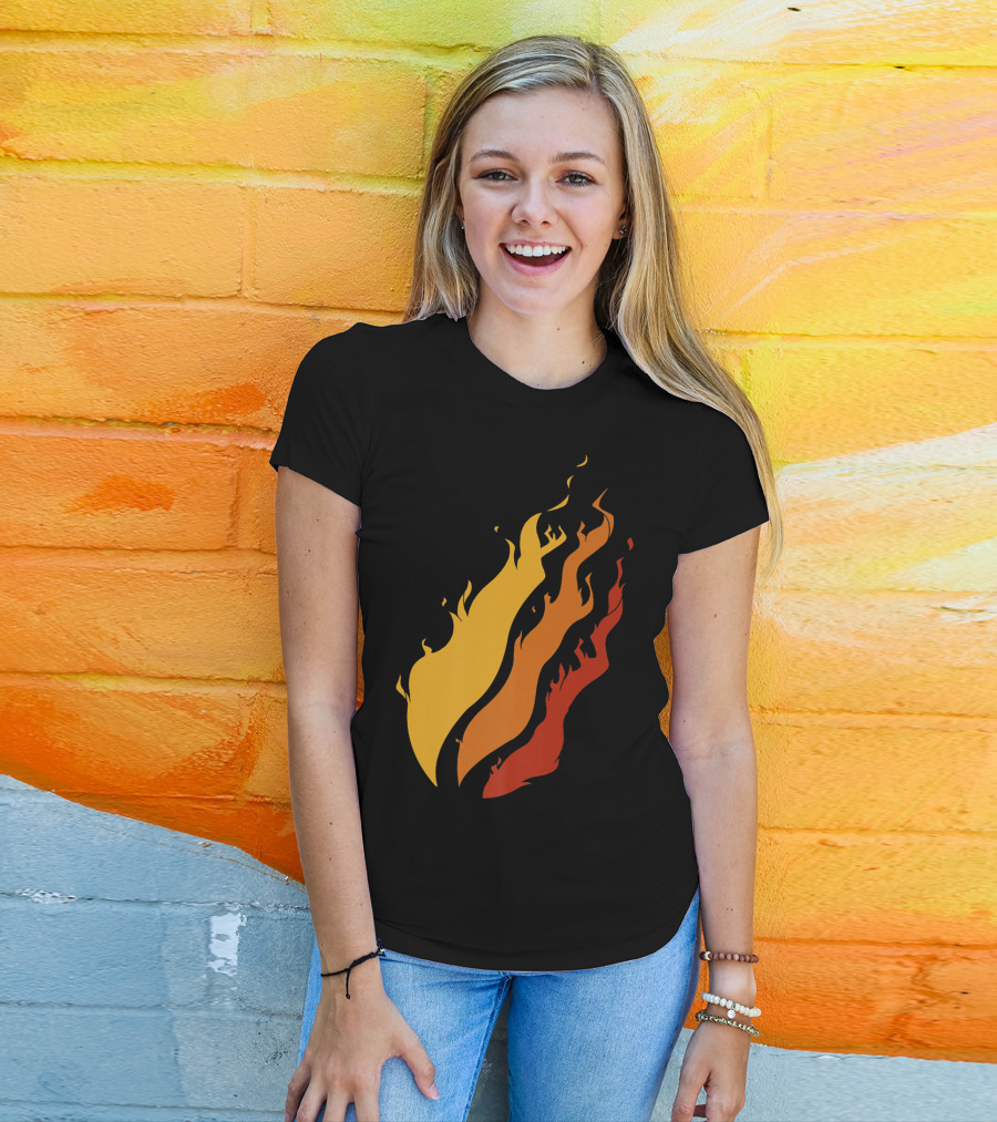 Fire Nation Boys Gaming Playz Streamer Gamer Fiery Flame Elements T-Shirt