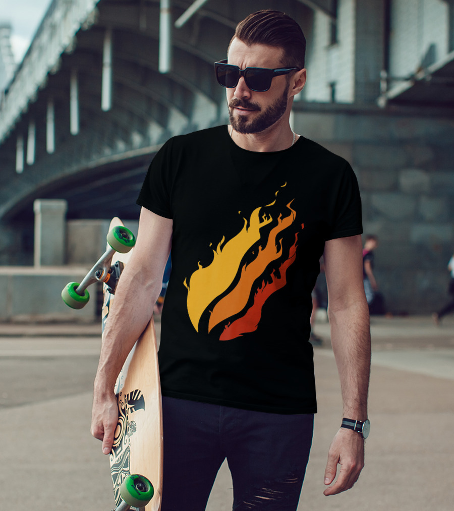Fire Nation Boys Gaming Playz Streamer Gamer Fiery Flame Elements T-Shirt