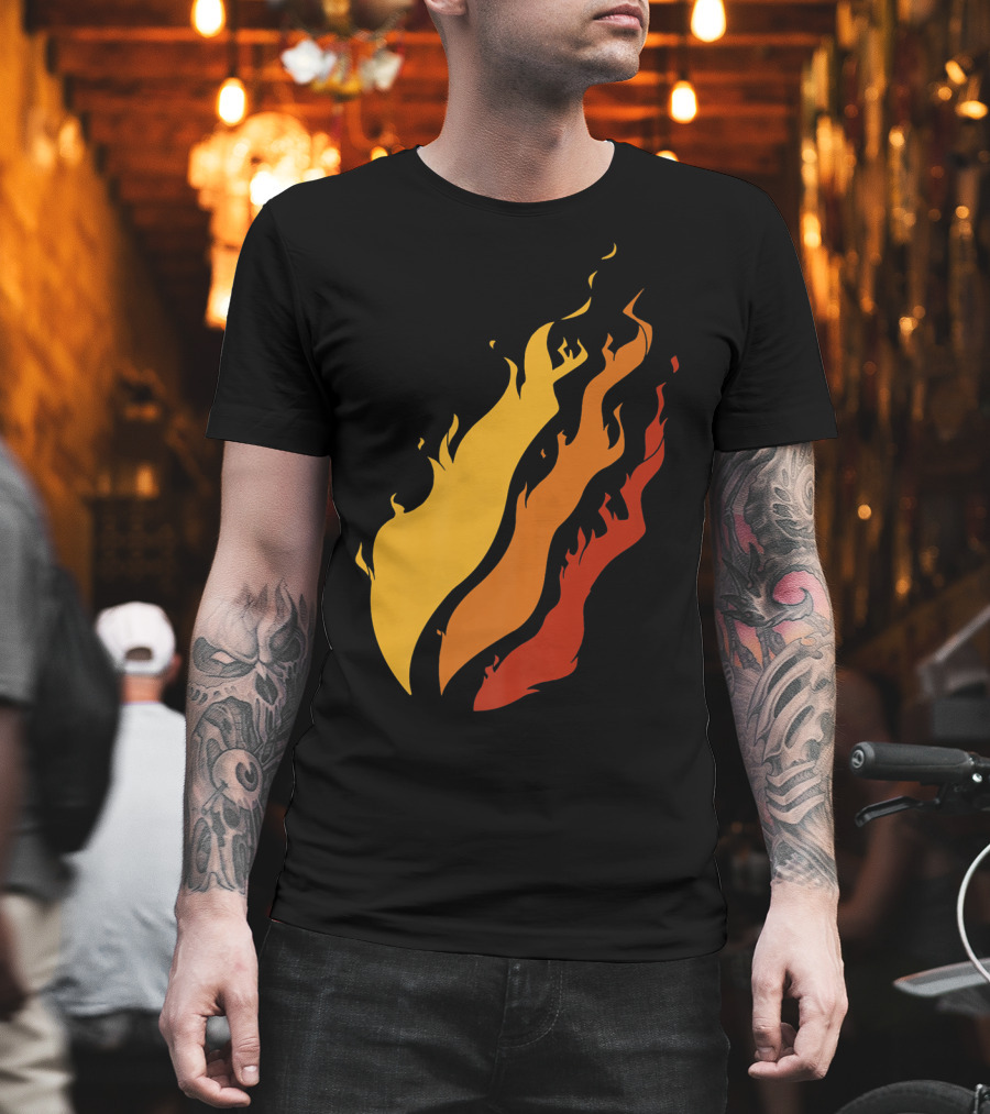 Fire Nation Boys Gaming Playz Streamer Gamer Fiery Flame Elements T-Shirt