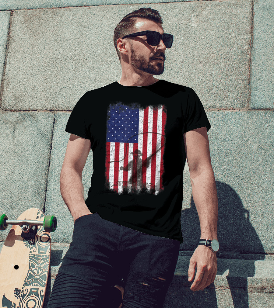 American Flag Fly Fishing Fisherman T-Shirt