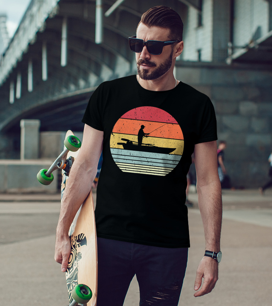 Sunset Fishing Style For Fisherman T-Shirt