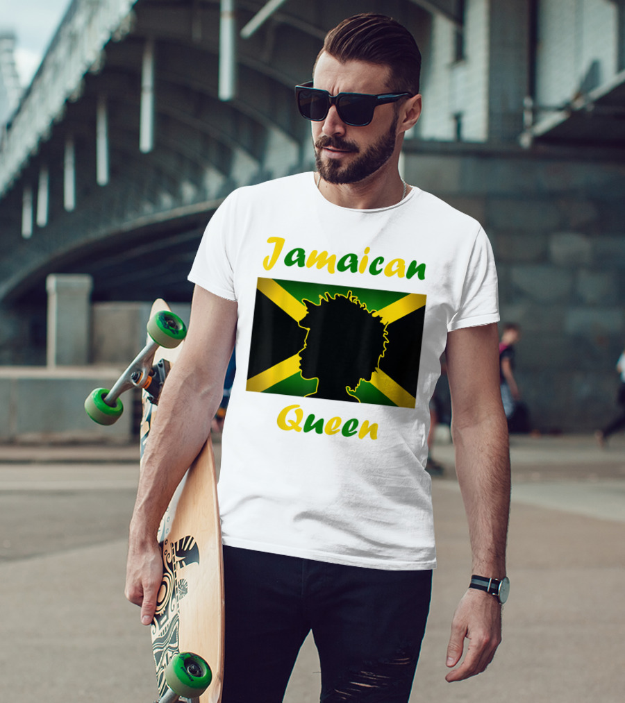 Jamaican Queen Independence Silhouette Flag T-Shirt