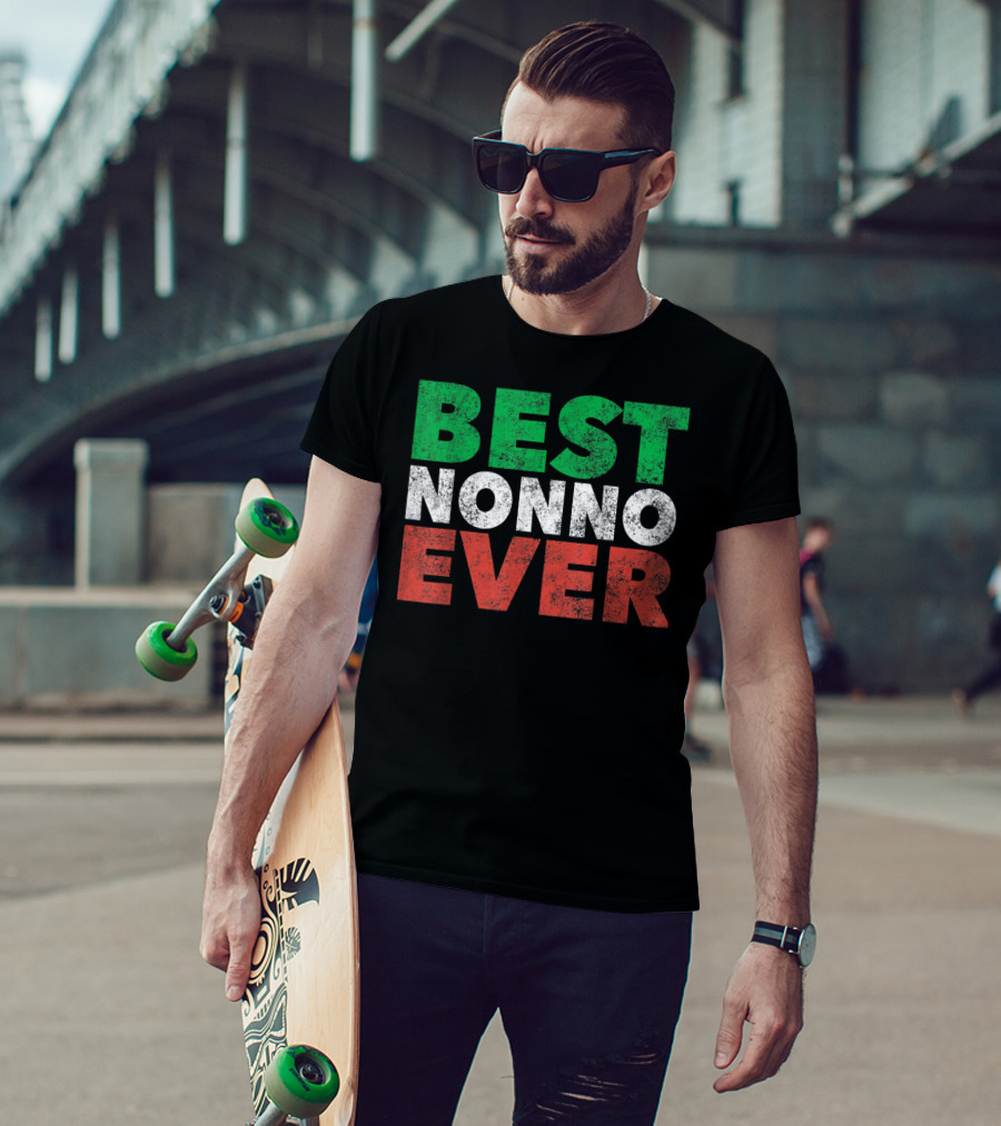 Best Nonno Ever Italian Grandfather Flag Colors T-Shirt