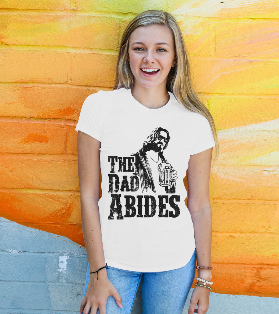 Mens Dad Abides Holding Beer Mug T-Shirt