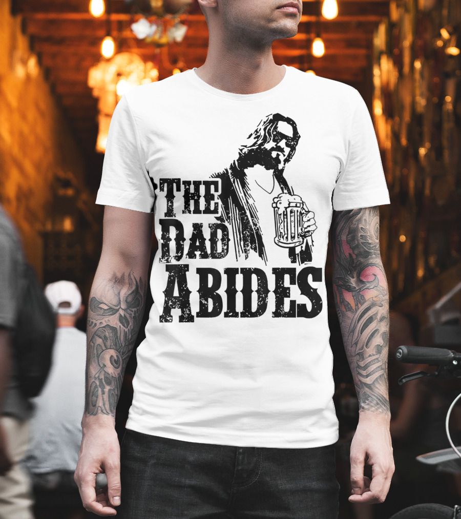 Mens Dad Abides Holding Beer Mug T-Shirt