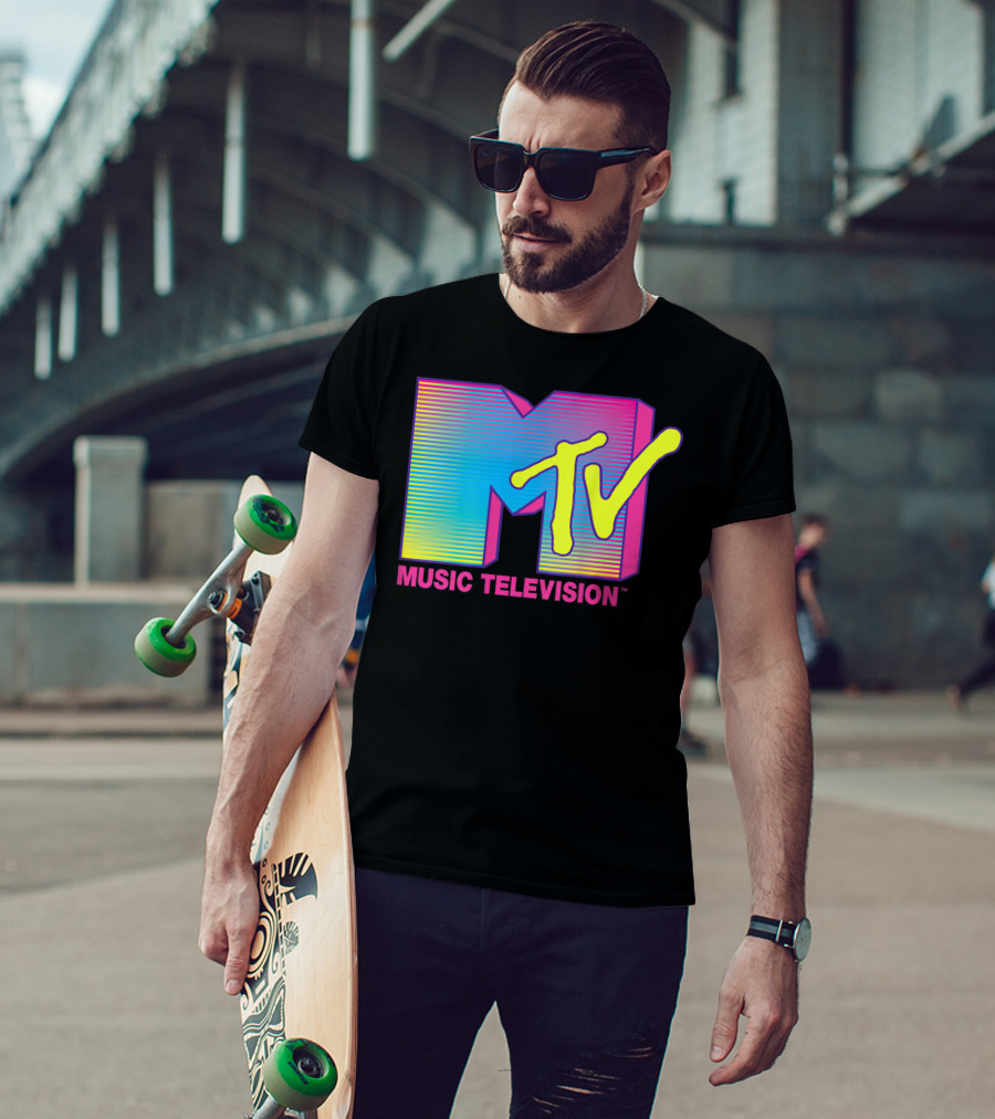 MTV Music Television Fluorescent Colors T-Shirt
