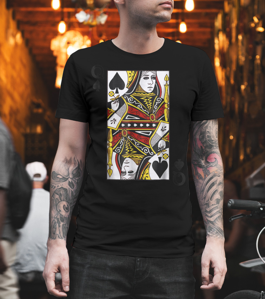 Queen of Spades Playing Card Poker Blackjack T-Shirt