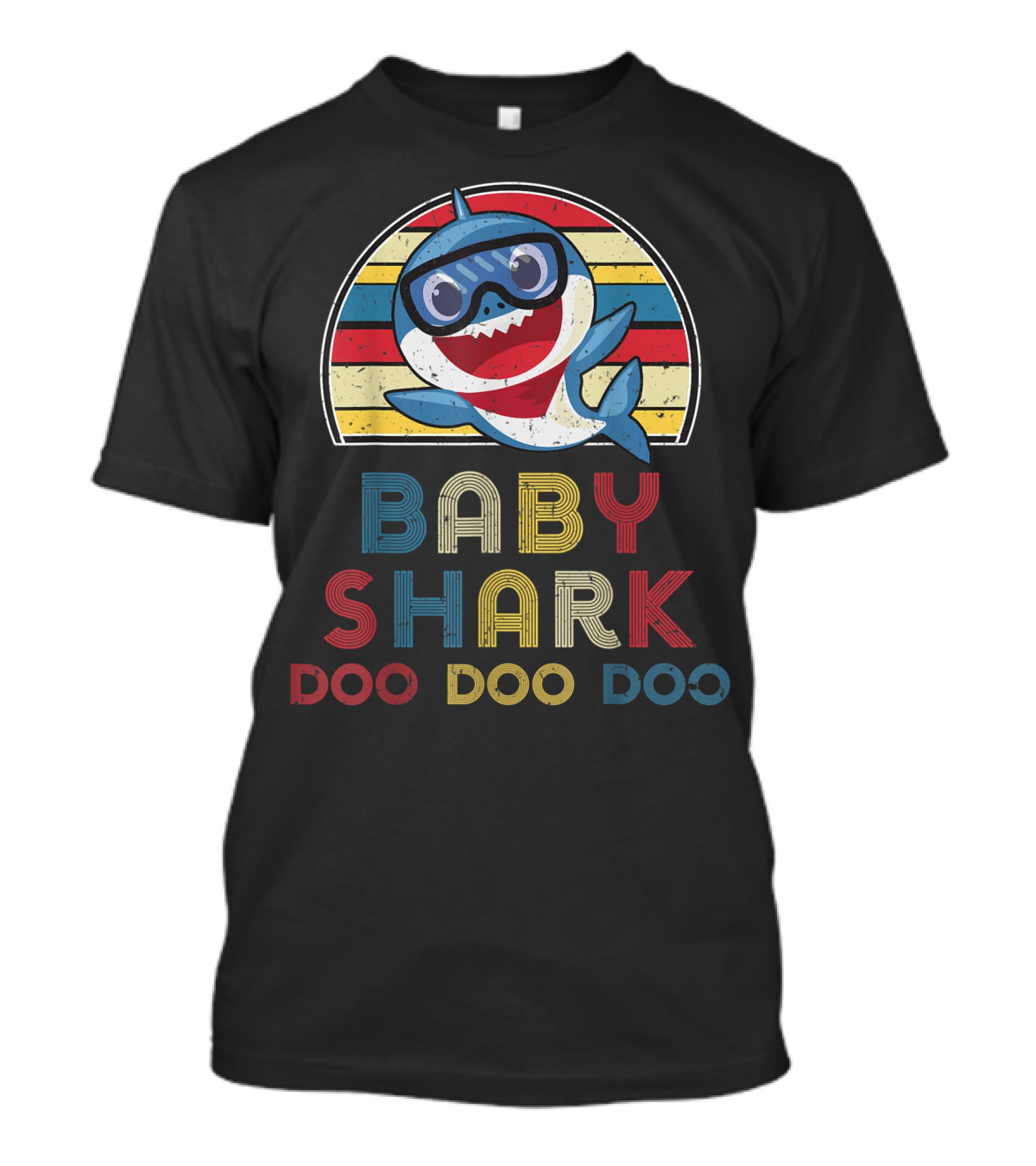 Retro Vintage Baby Shark Doo Doo Doo Stripes Boy T-Shirt