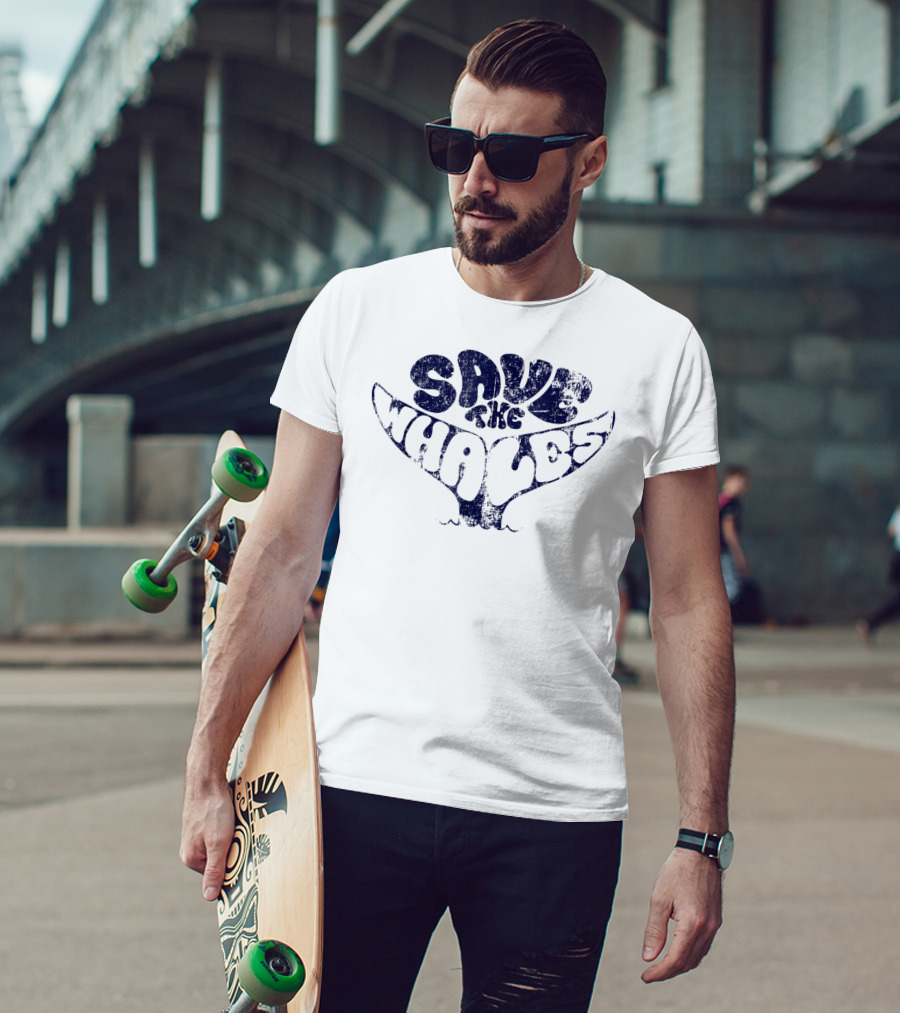 Save The Whales Distressed Vintage Environmentalist T-Shirt