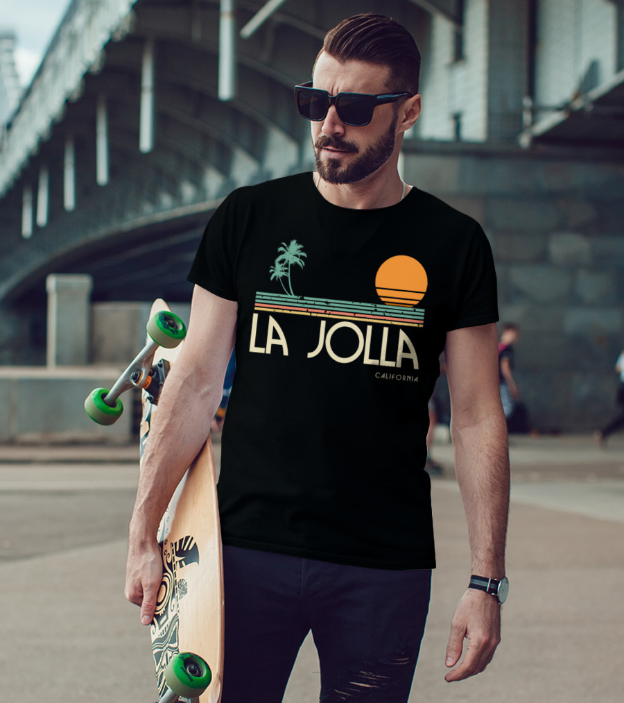 La Jolla California Vintage Sunset Palm Trees T-Shirt