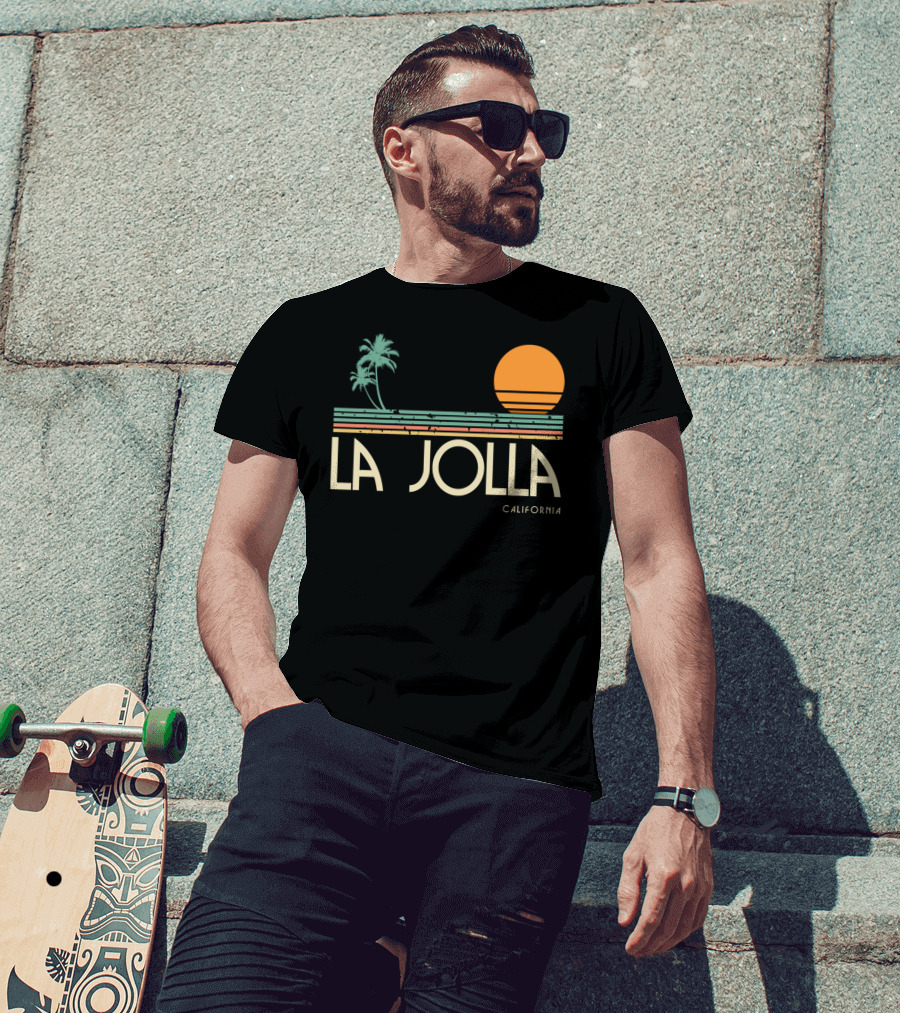 La Jolla California Vintage Sunset Palm Trees T-Shirt