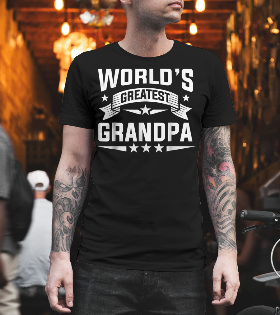 WORLD'S GREATEST GRANDPA STARS BANNER T-Shirt