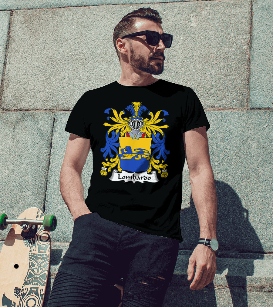 Lombardo Family Crest Coat Of Arms Emblem T-Shirt