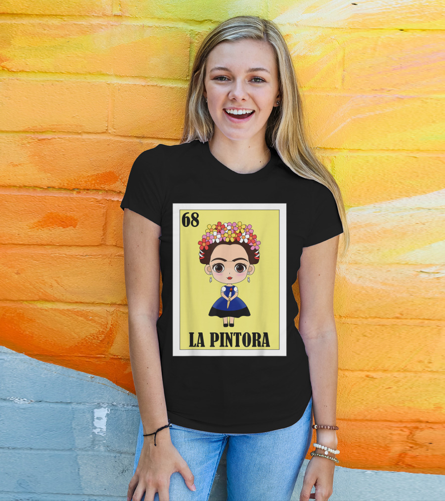 Loteria 68 La Pintora Mexican Graphic Icon T-Shirt
