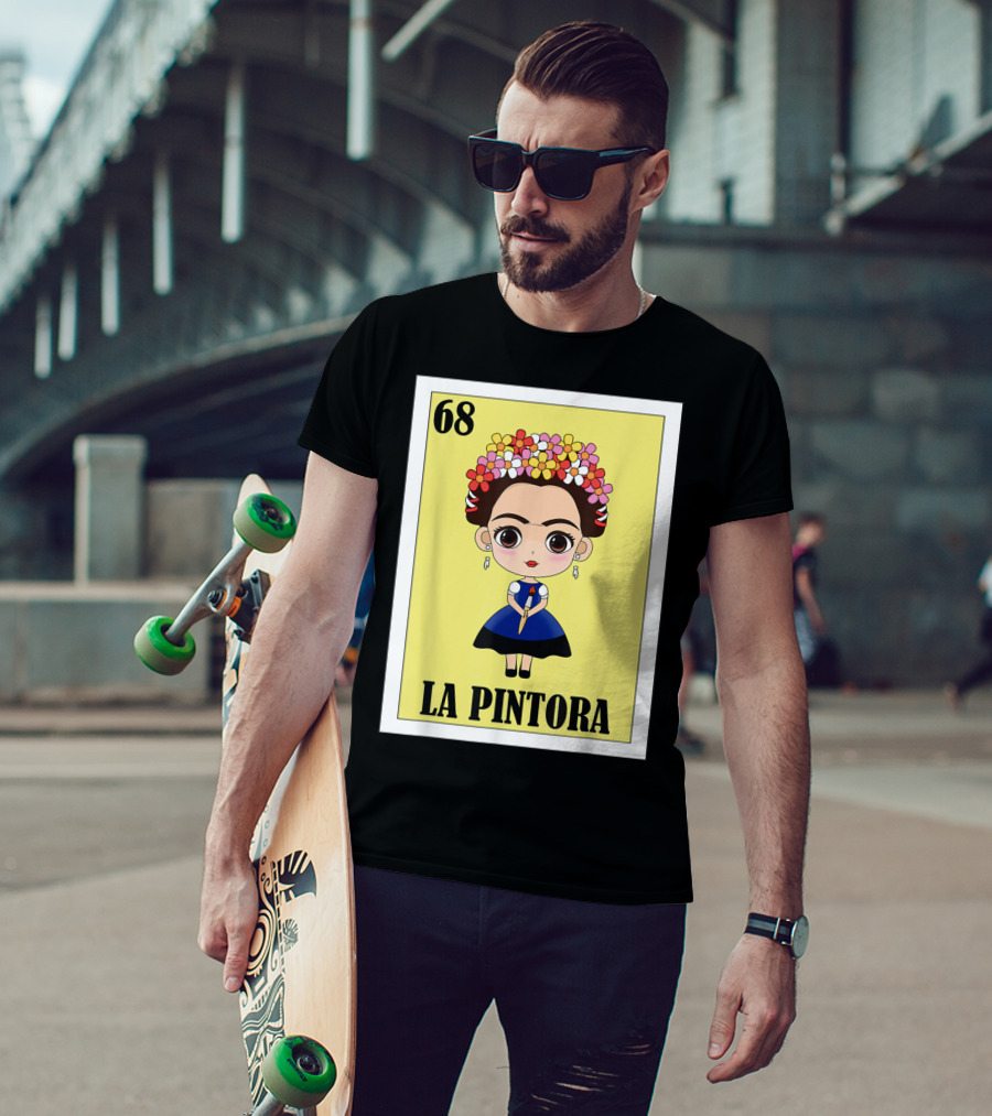 Loteria 68 La Pintora Mexican Graphic Icon T-Shirt