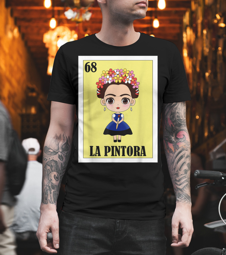 Loteria 68 La Pintora Mexican Graphic Icon T-Shirt