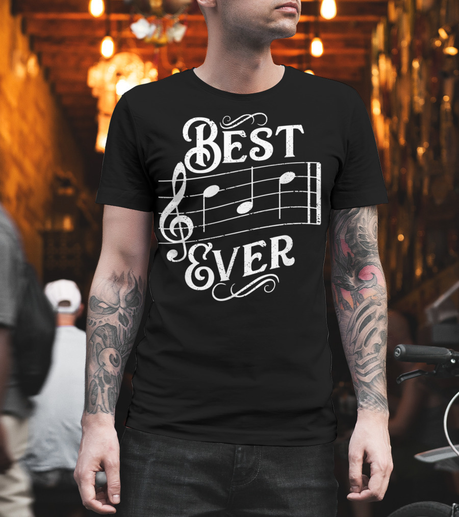Best Dad Ever Music Notes T-Shirt