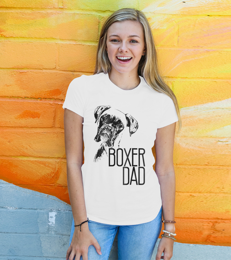 Boxer Dad Dog Face Dog Lovers Mens Boxer T-Shirt